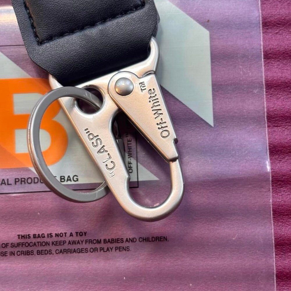 🐺 Black | Clear | Keychain | Black Leather | Silver Clip | Off-White - Picture 3 of 7